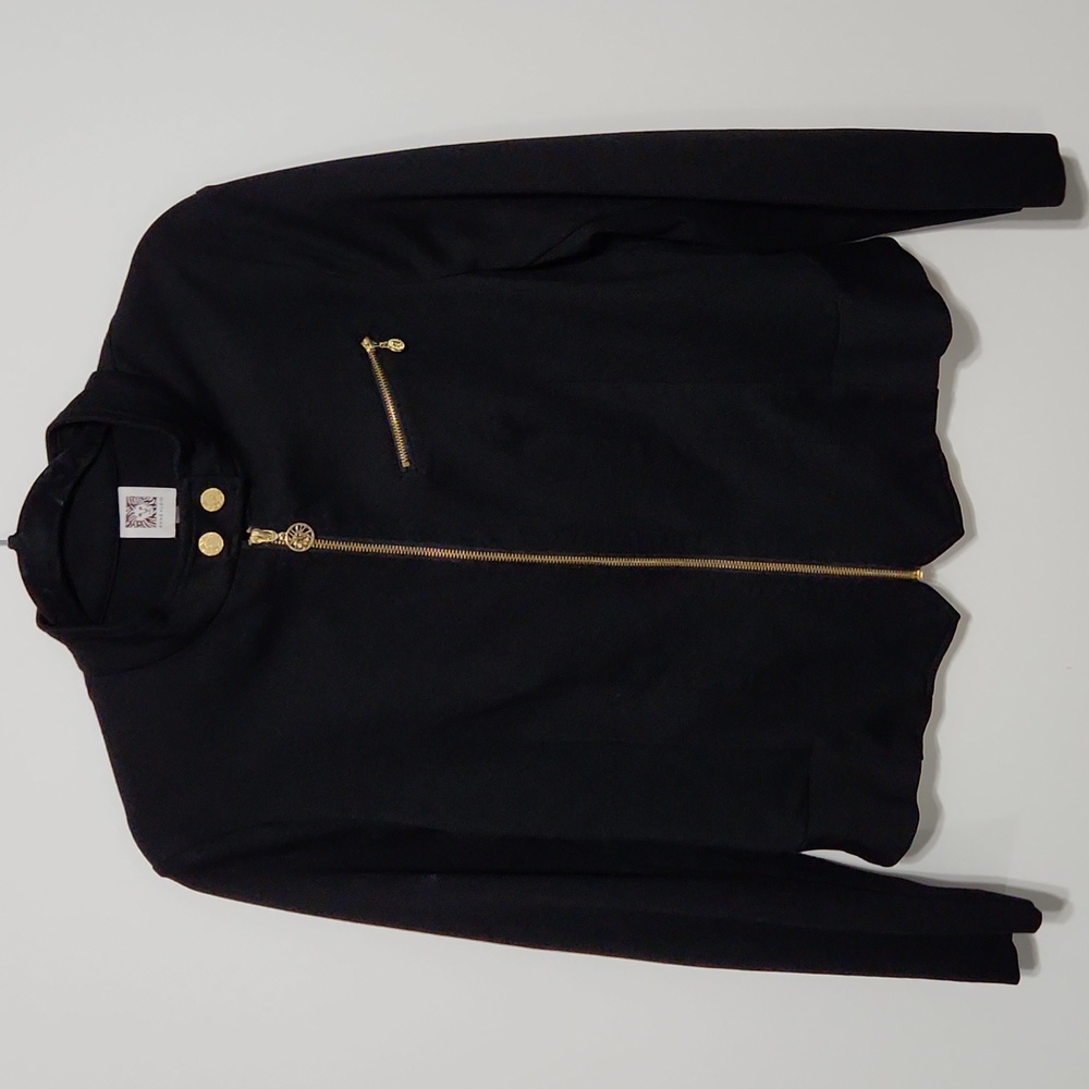 Anne klein black zip up blazer